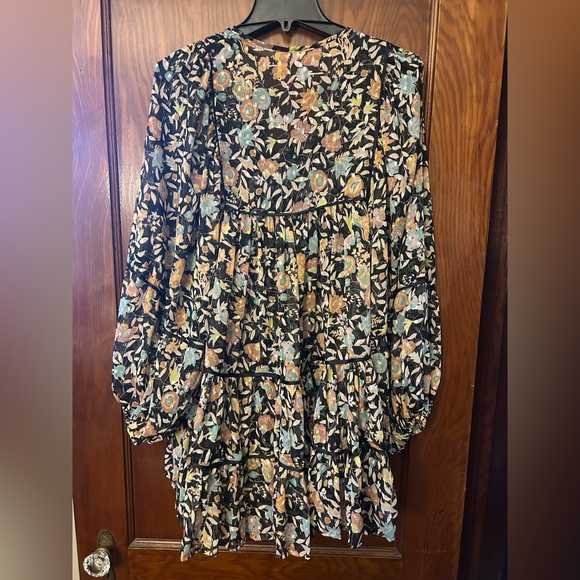 Free People Free Swinging Printed Mini Dress Floral Small - Picture 5 of 9